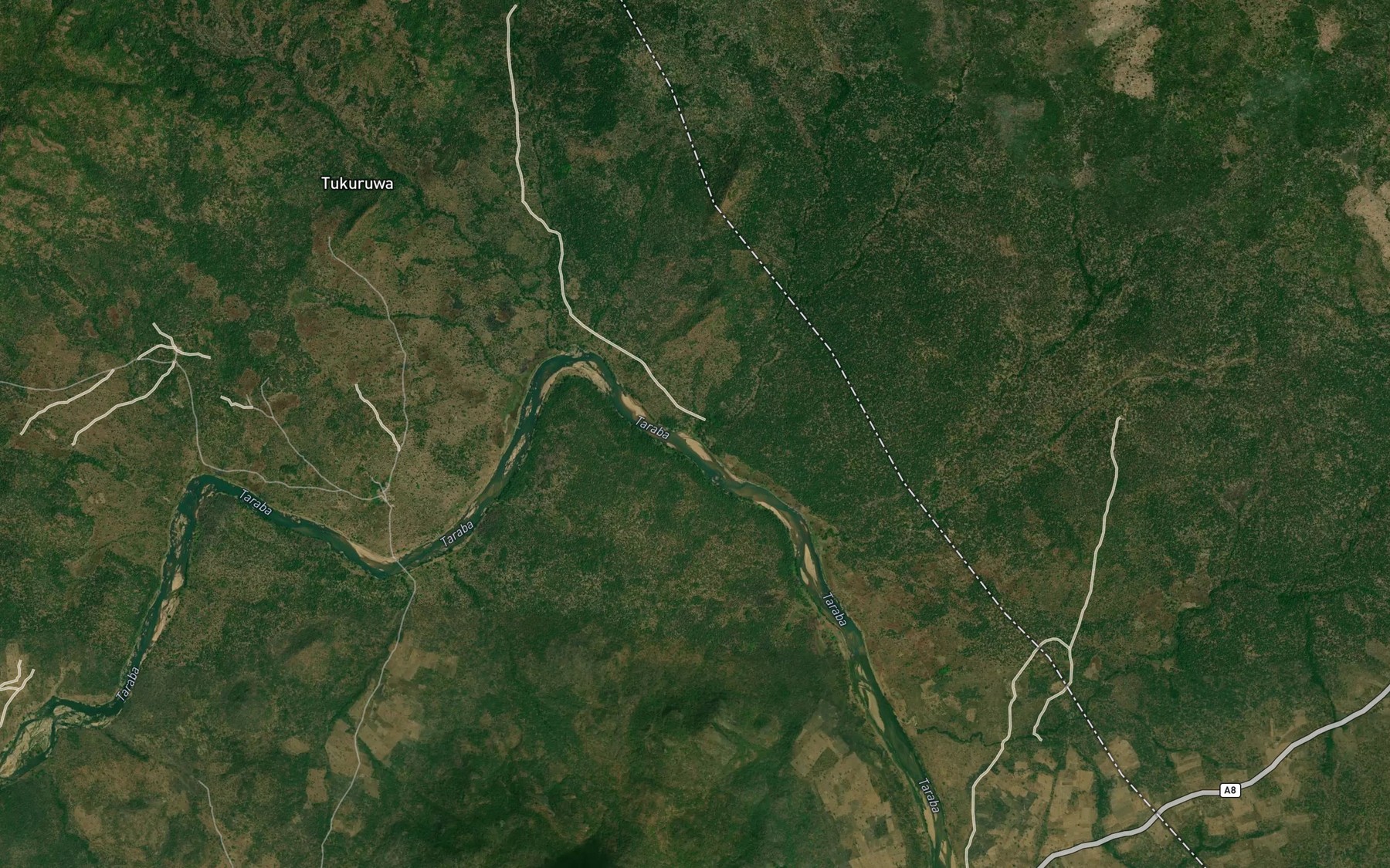 Satellite map of the River Sedu