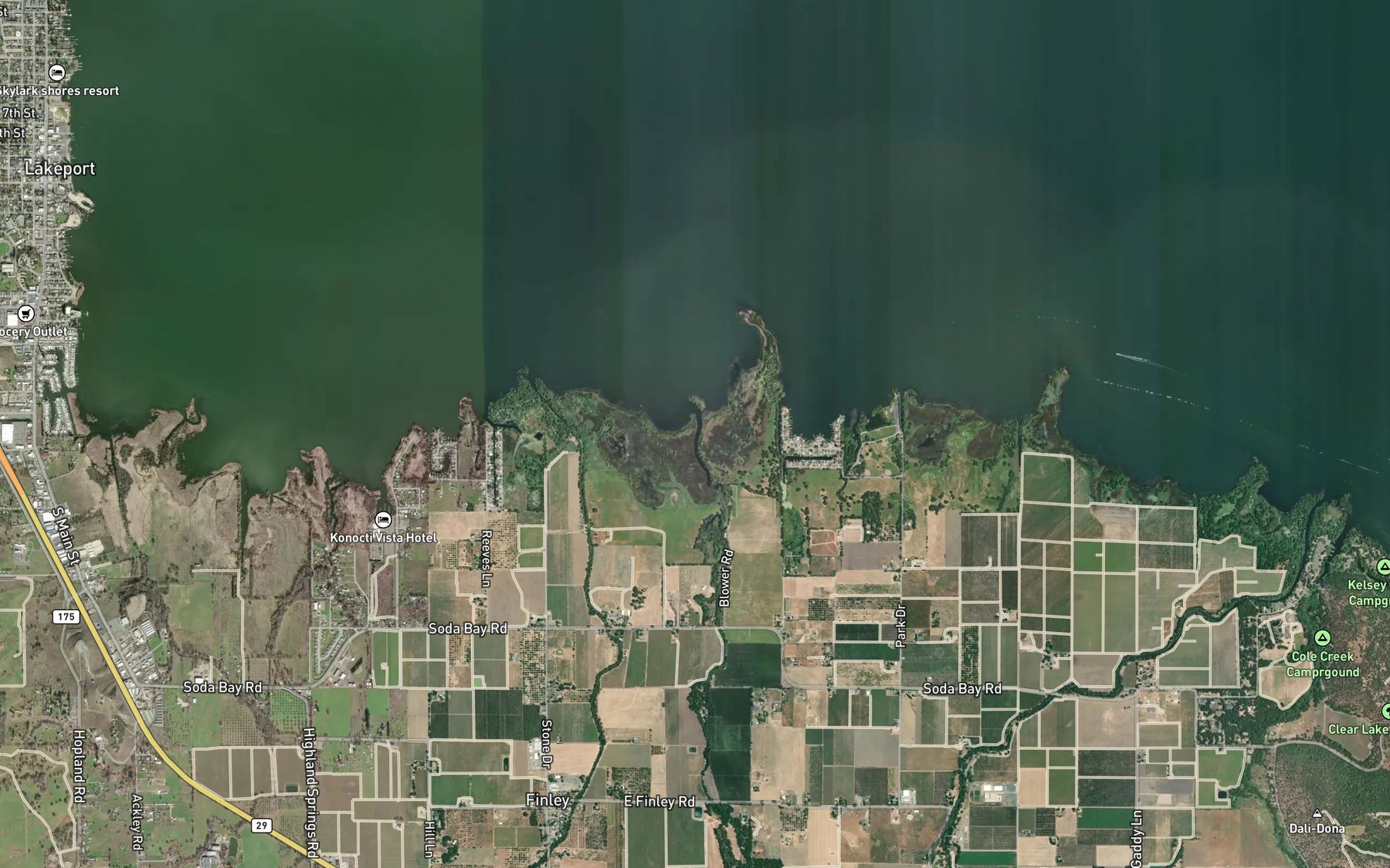 Satellite map of the McGaugh Slough