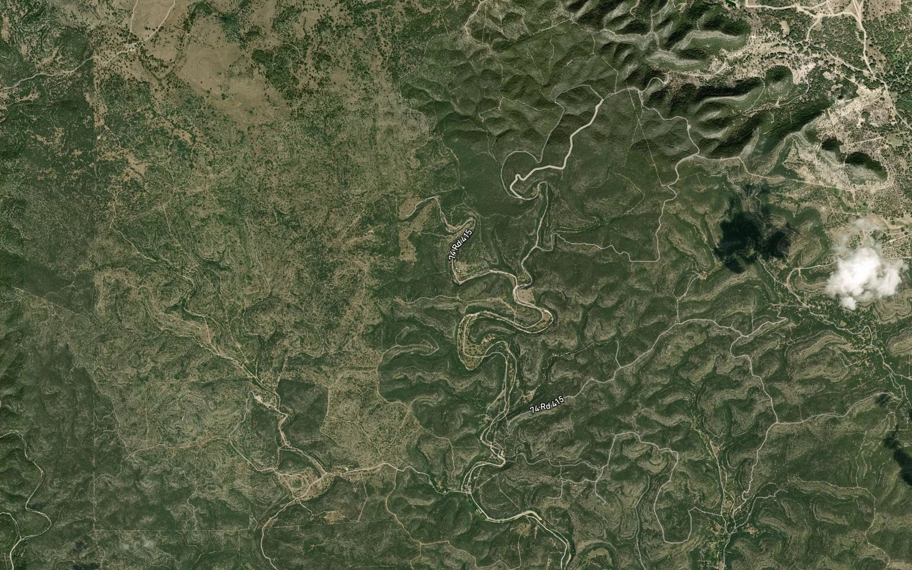 Satellite map of the Dripping Spring