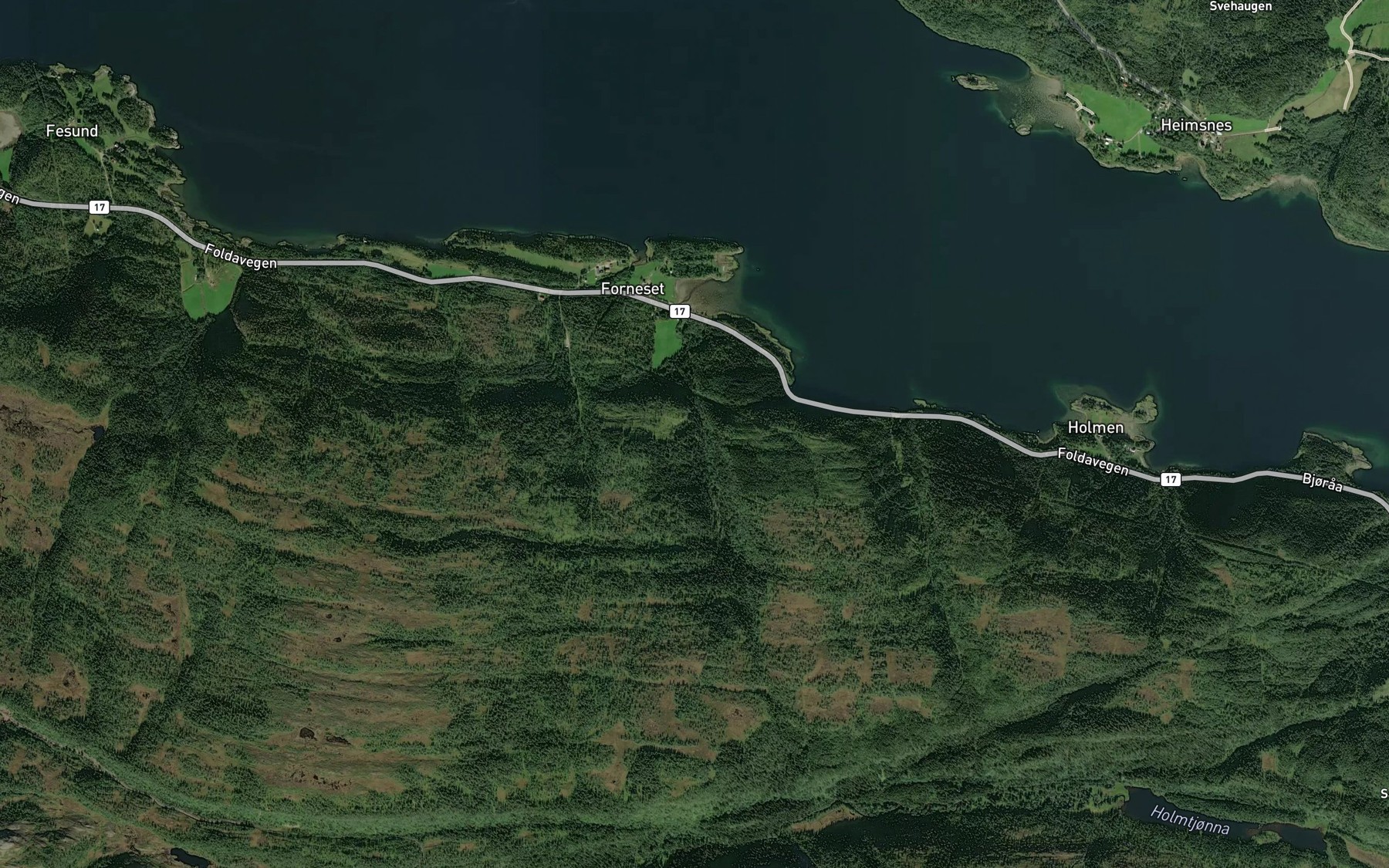 Satellite map of the Kasperdalbekken