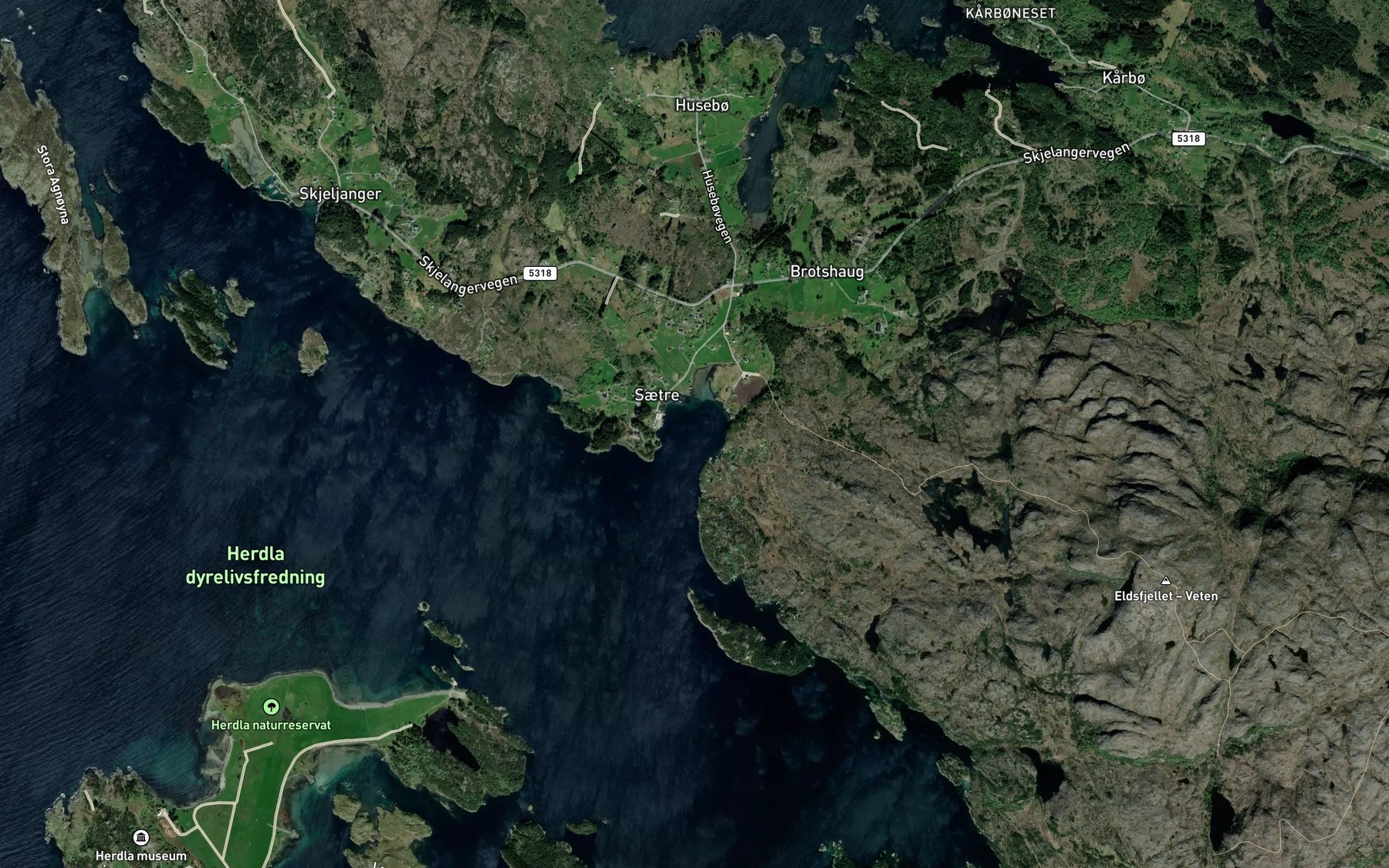 Satellite map of the Saetreviki