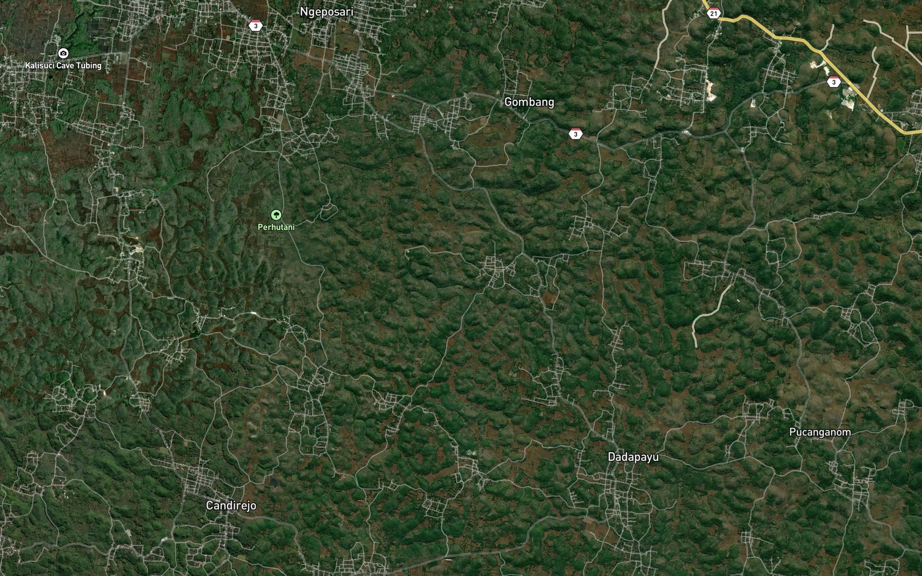Satellite map of the Telaga Jambe