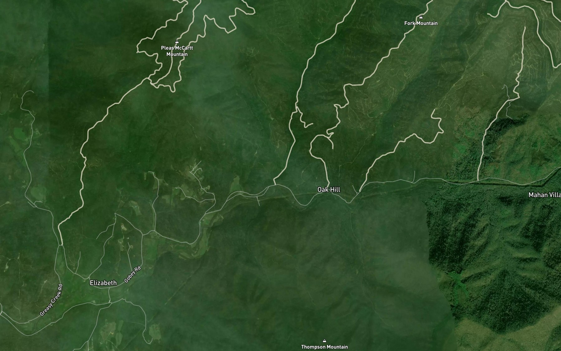 Satellite map of the Laurel Branch