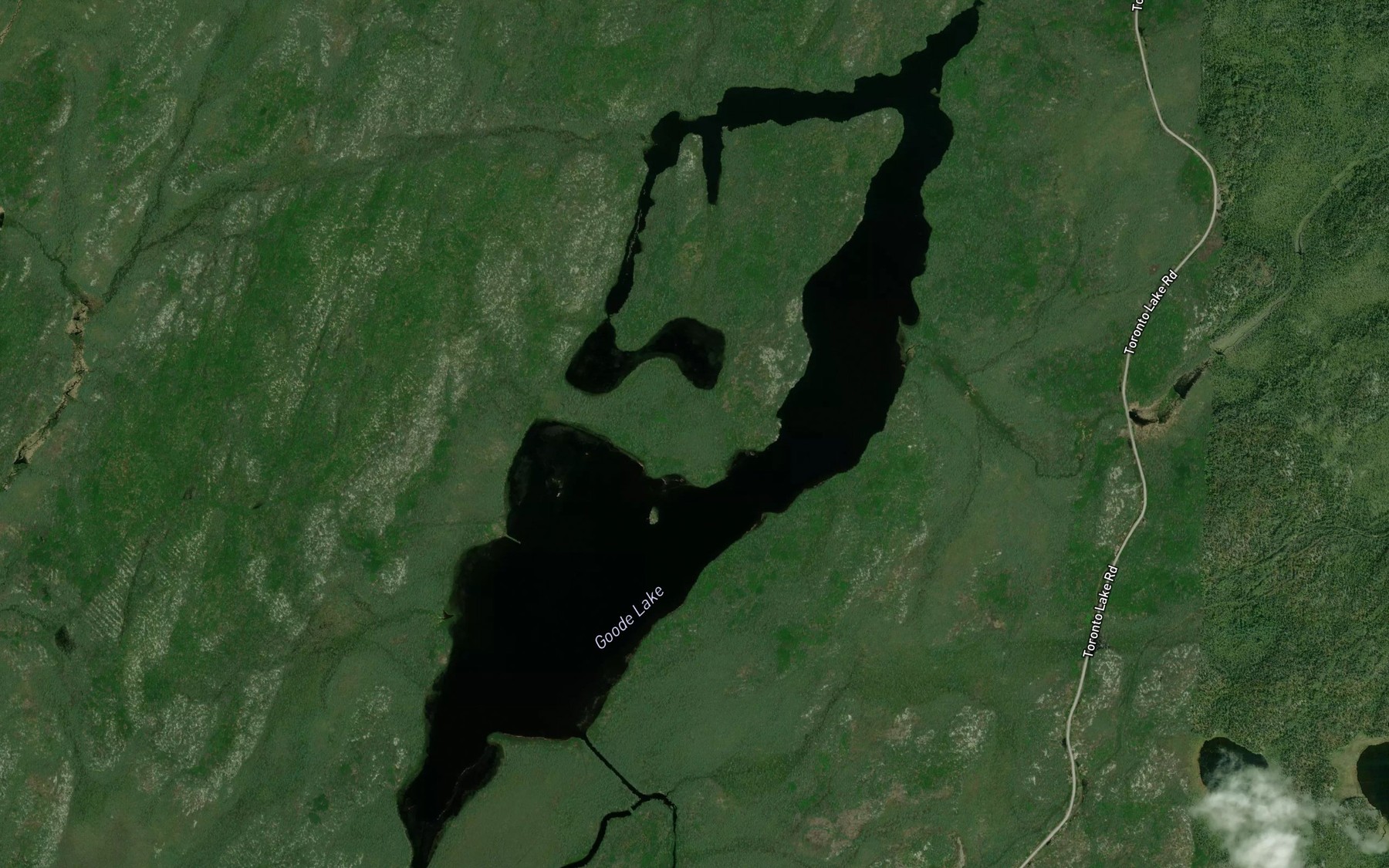 Satellite map of the Goode Lake