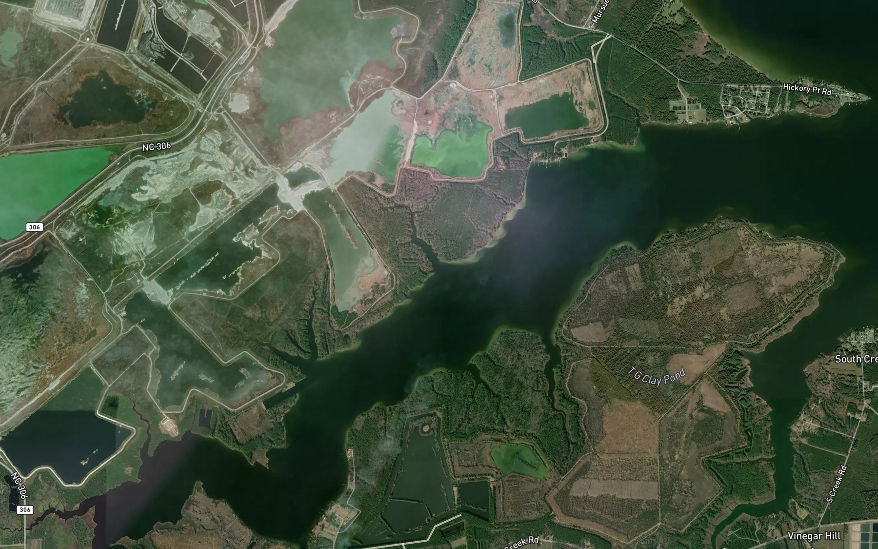 Satellite map of the Tooley Creek