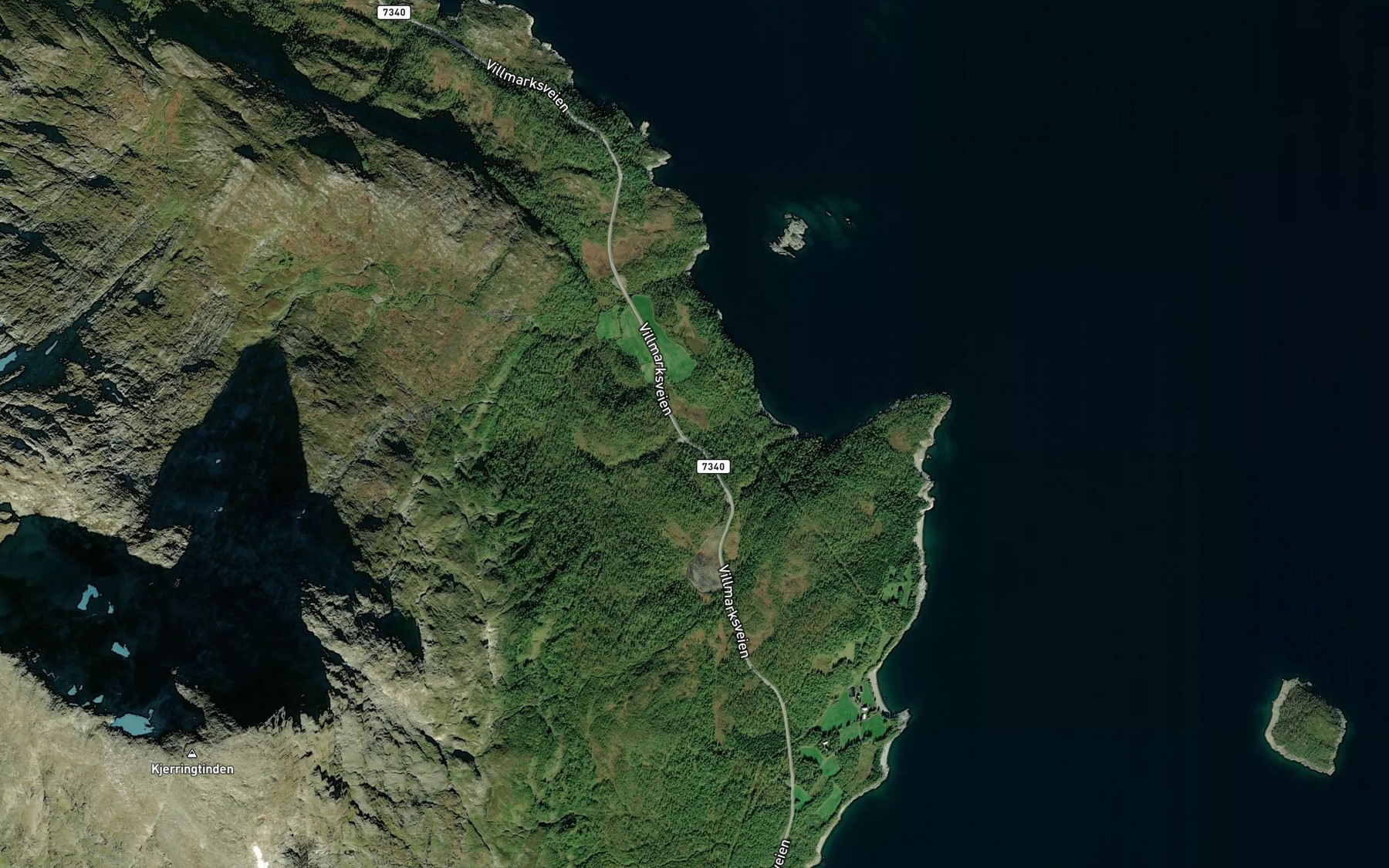 Satellite map of the Langmyrbekken
