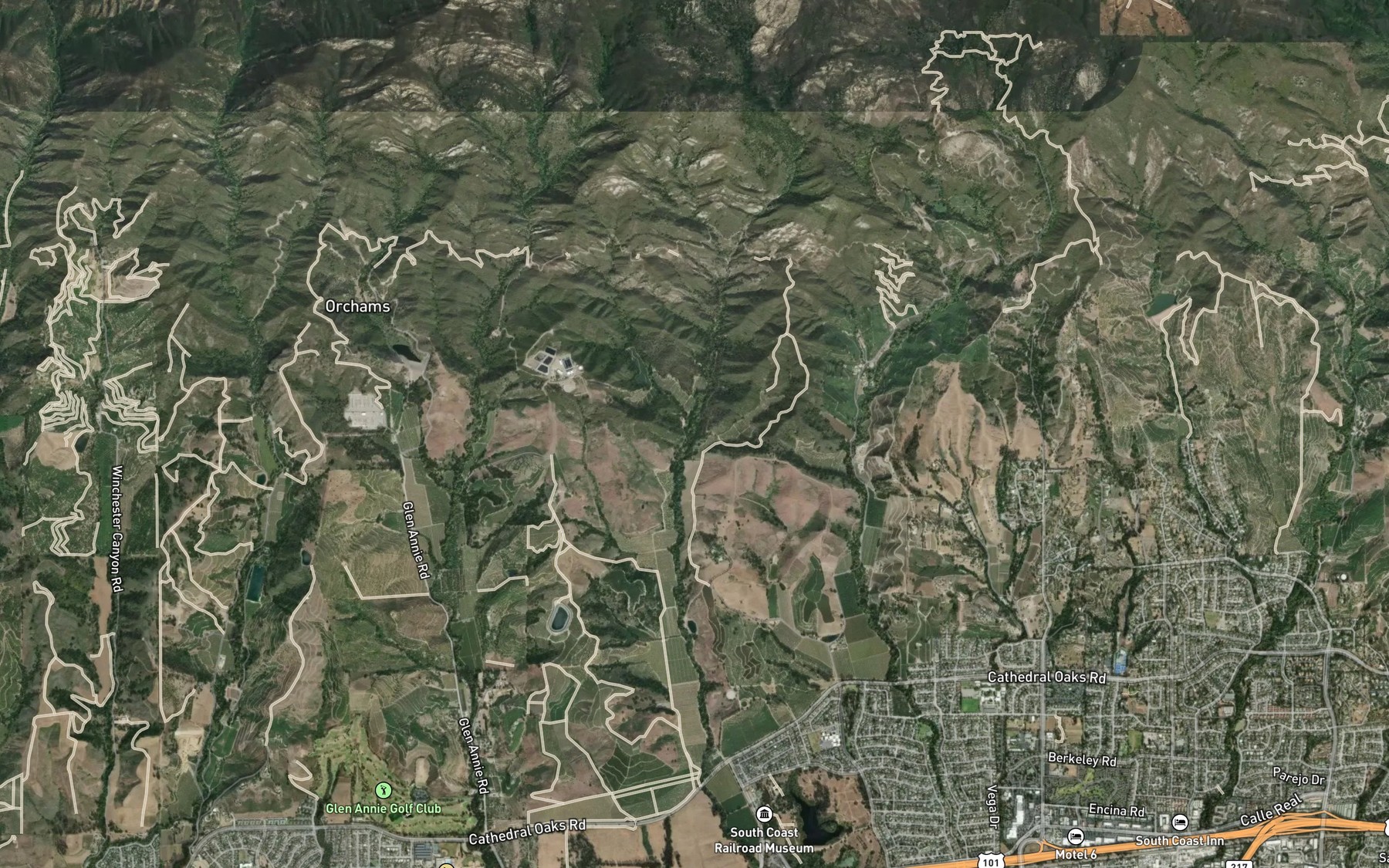 Satellite map of the Dry Creek
