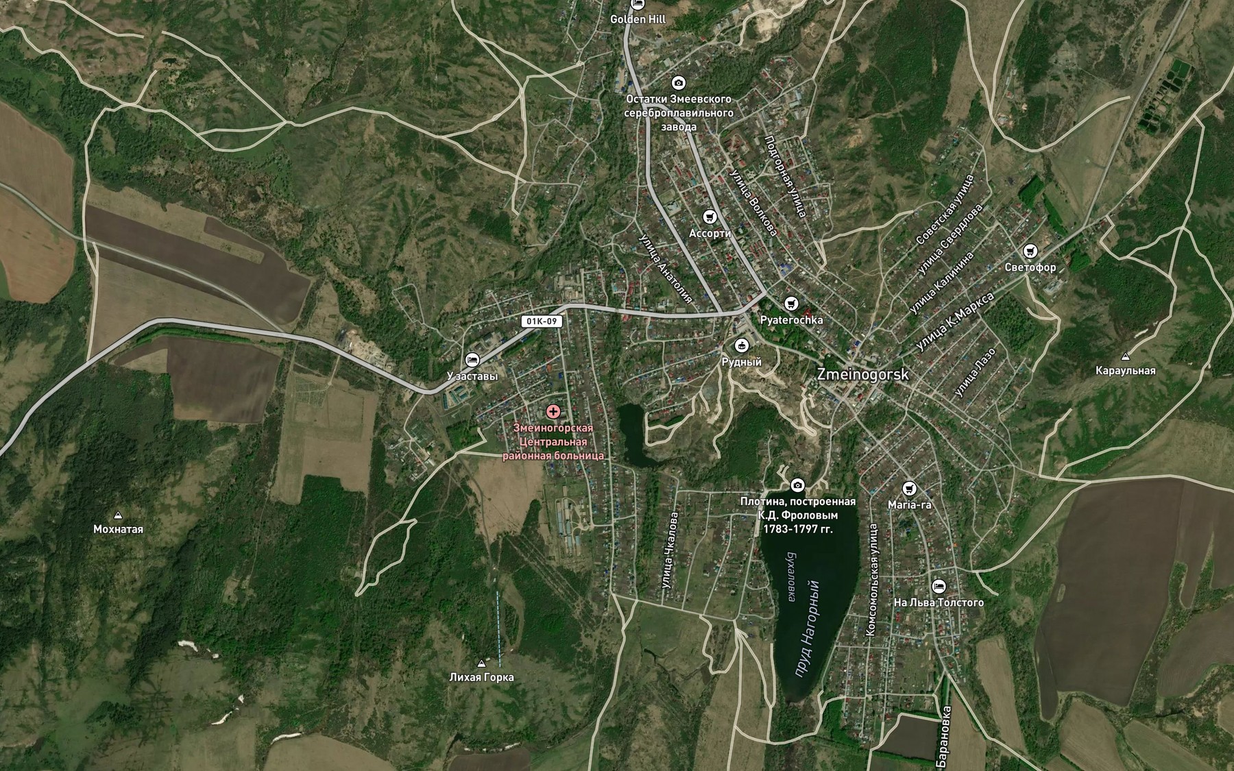 Satellite map of the Zmeevka