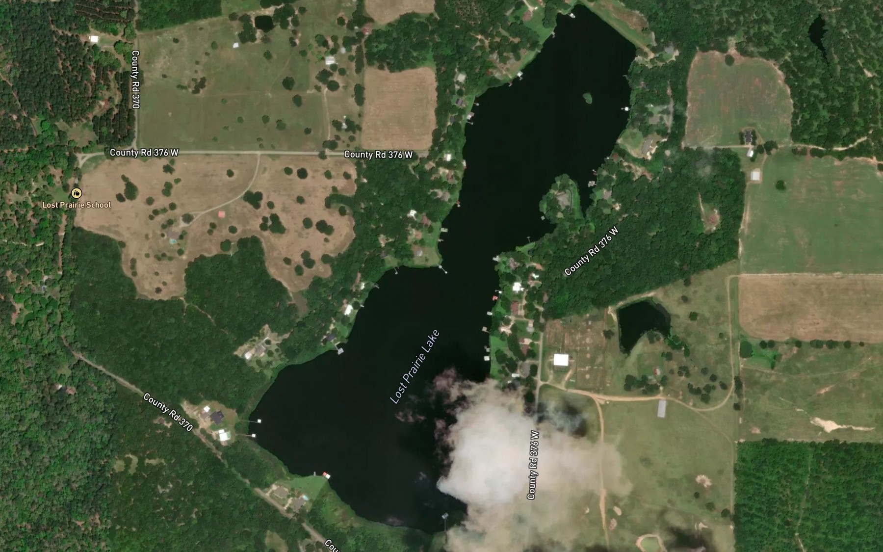 Satellite map of the Lost Prairie Lake