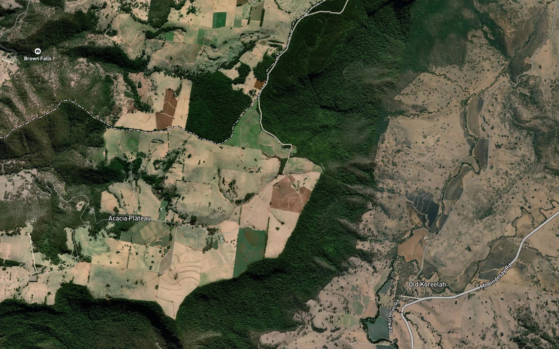 Satellite map of the Slades Gully
