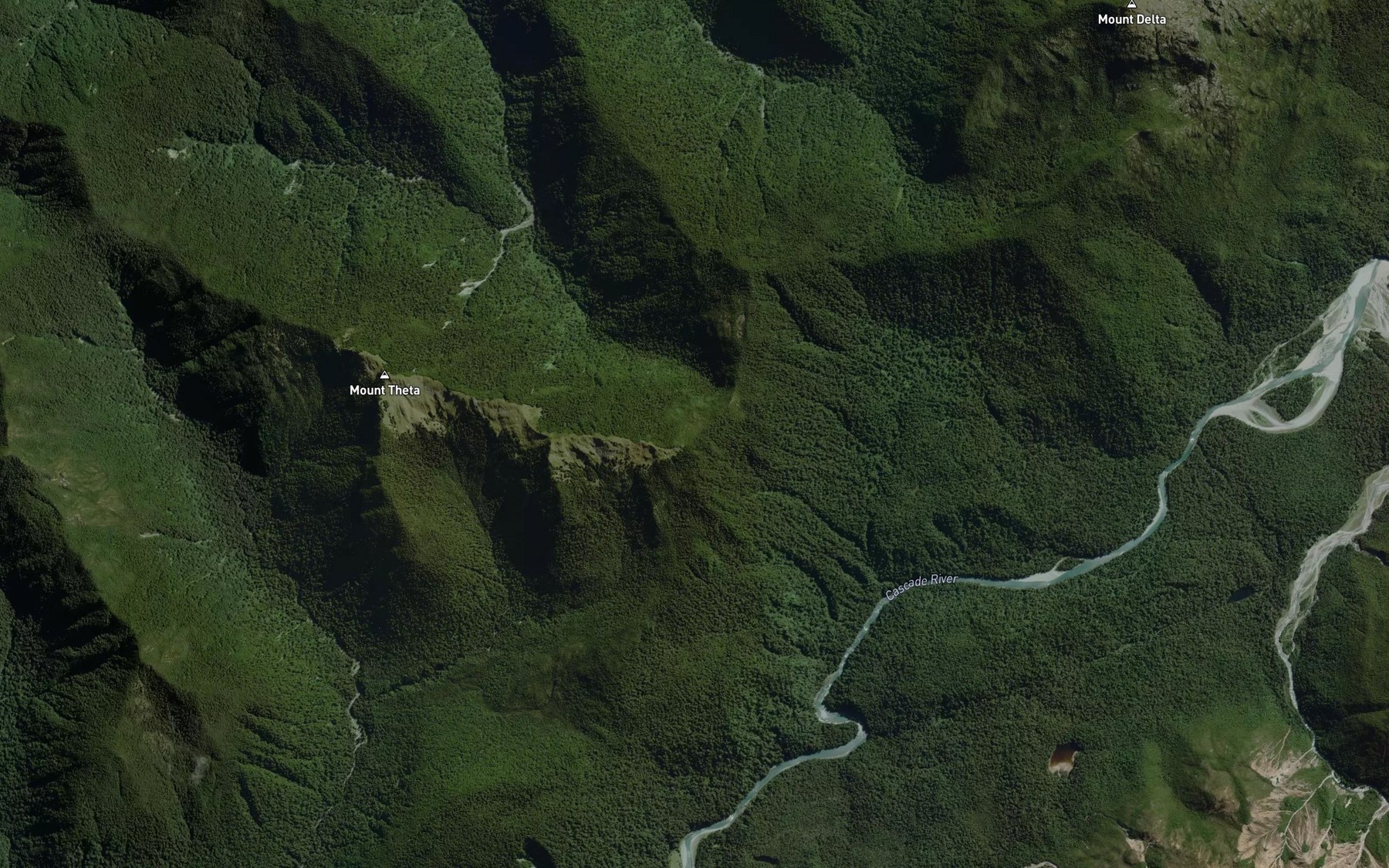 Satellite map of the Kappa Creek