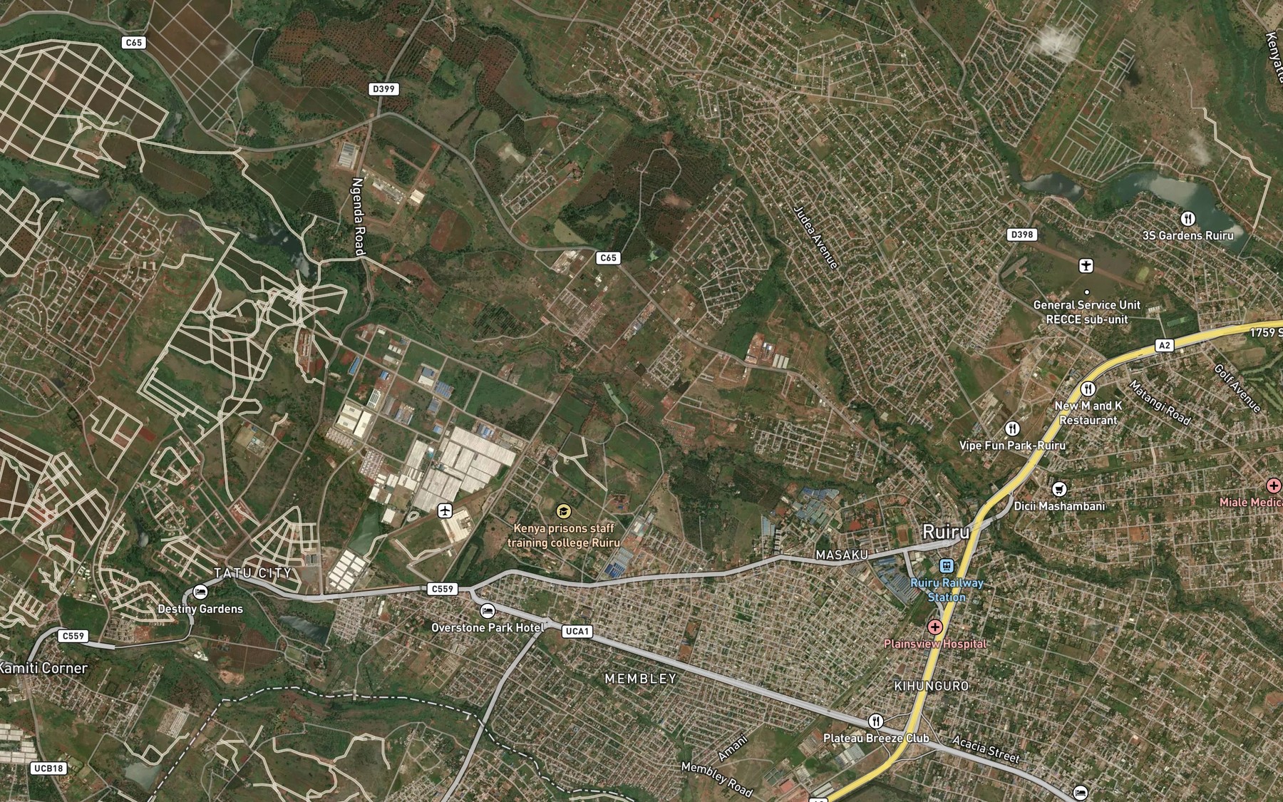 Satellite map of the Mukuyu