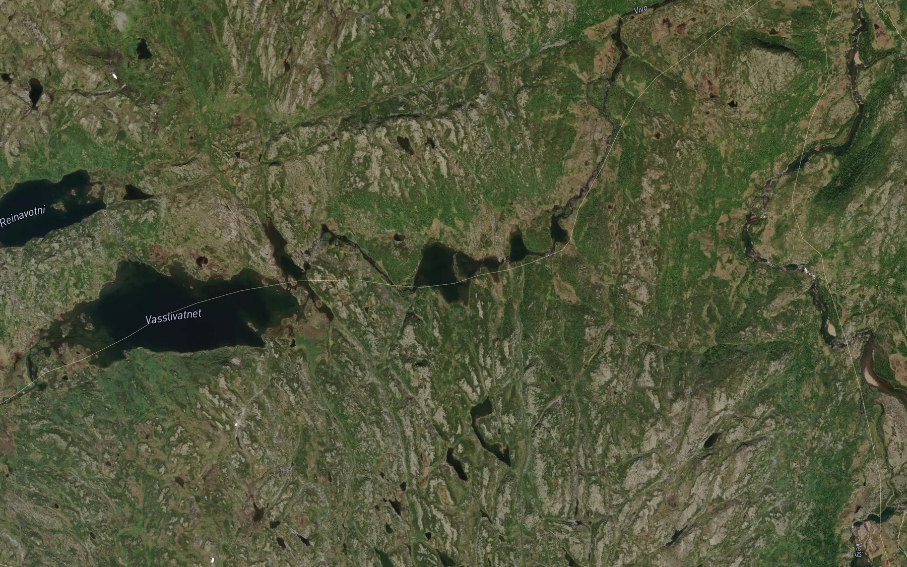 Satellite map of the Vivetjornane