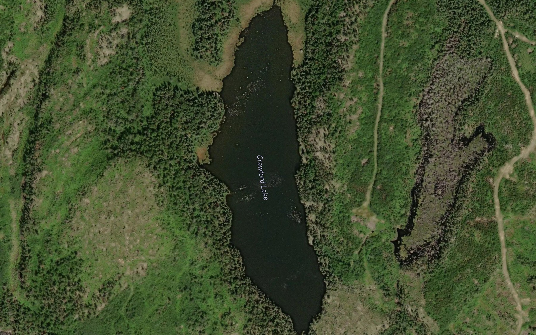 Satellite map of the Crawford Lake