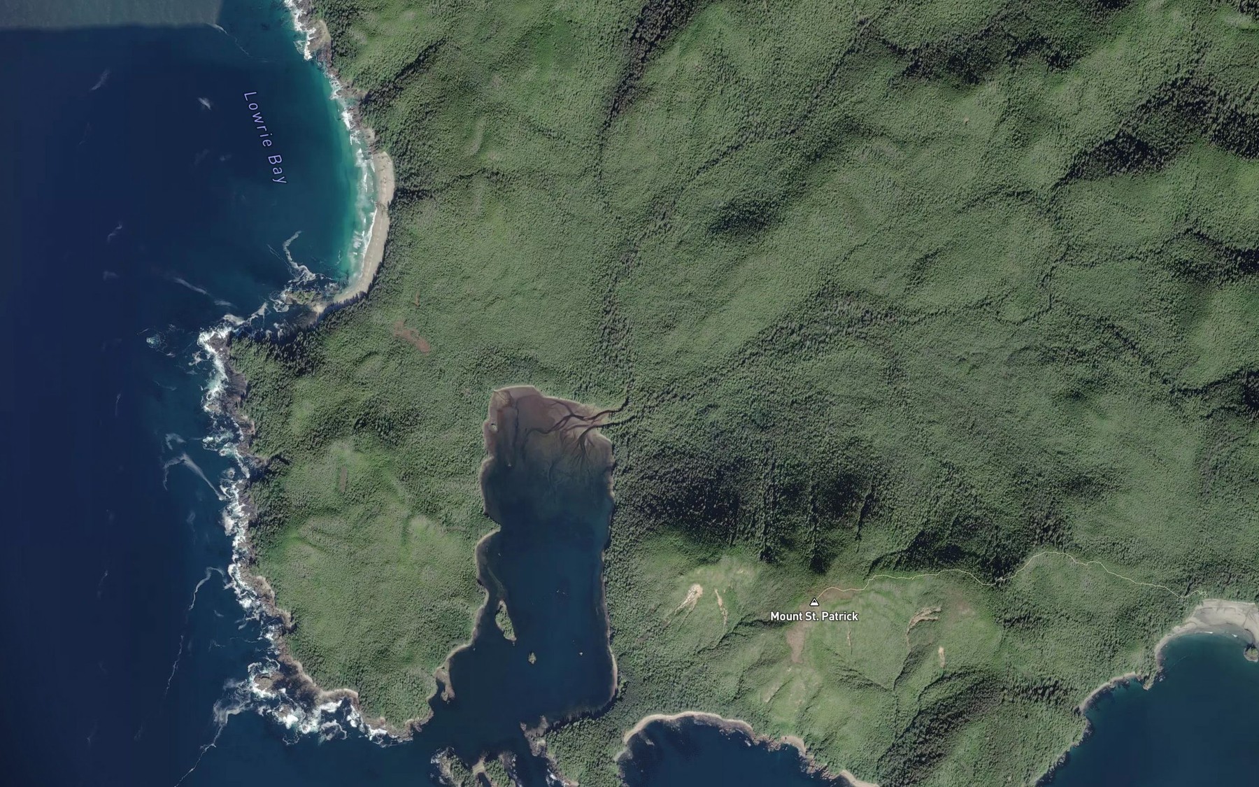 Satellite map of the Russell Creek
