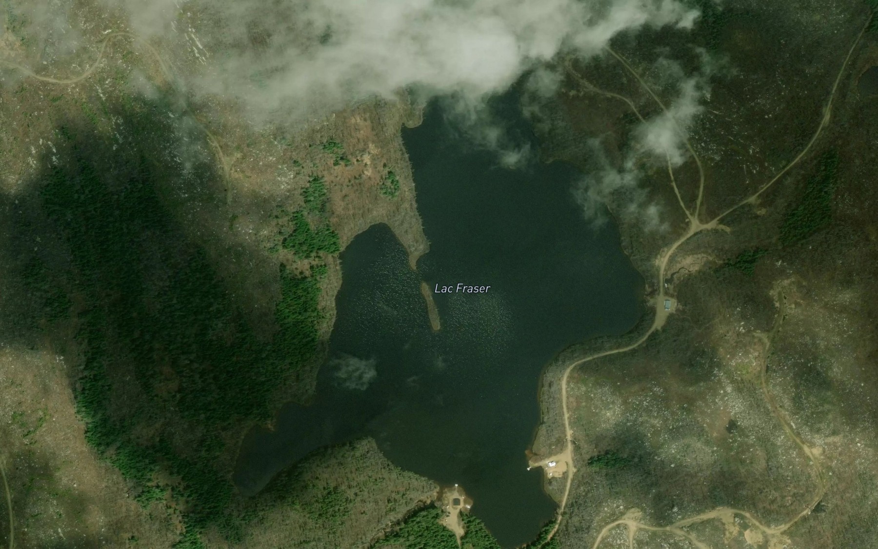 Satellite map of the Lac Fraser