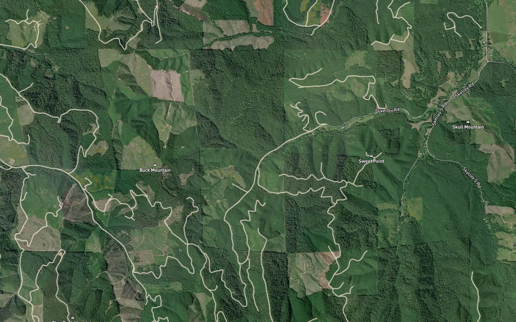 Satellite map of the Green Ridge Creek