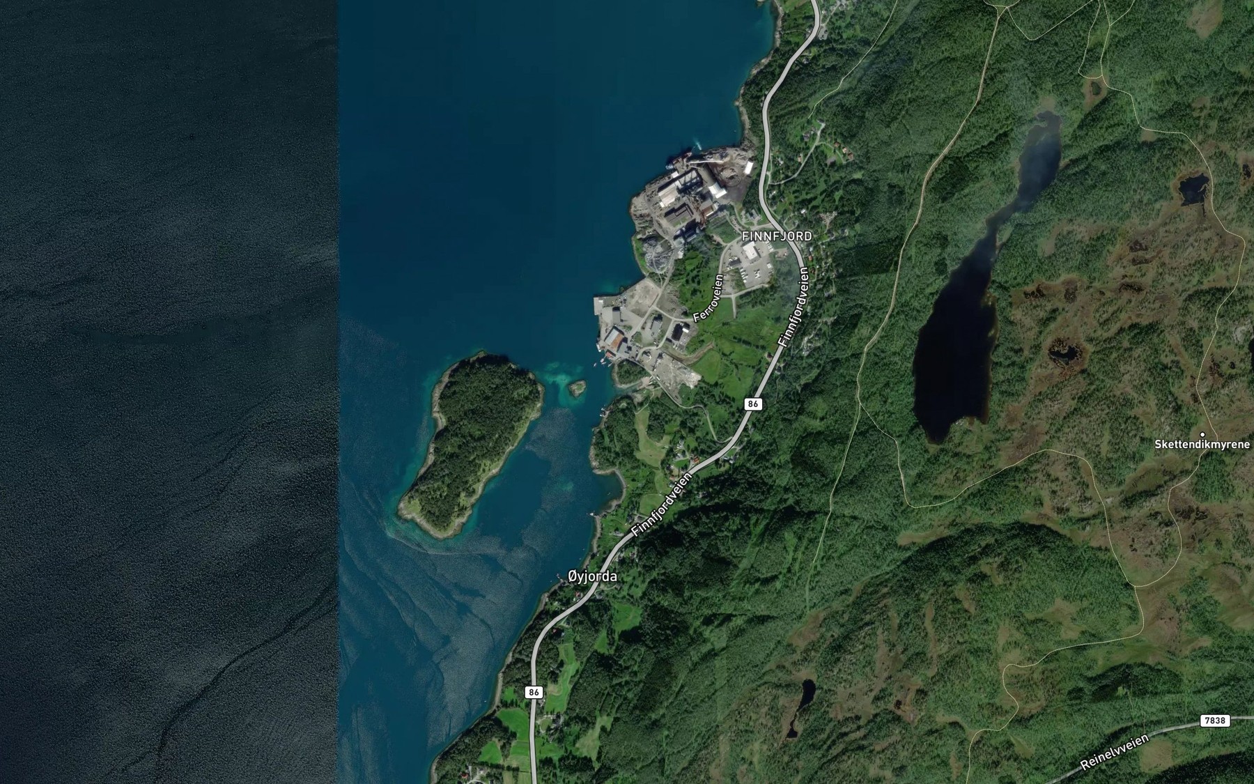 Satellite map of the Hanefotleira