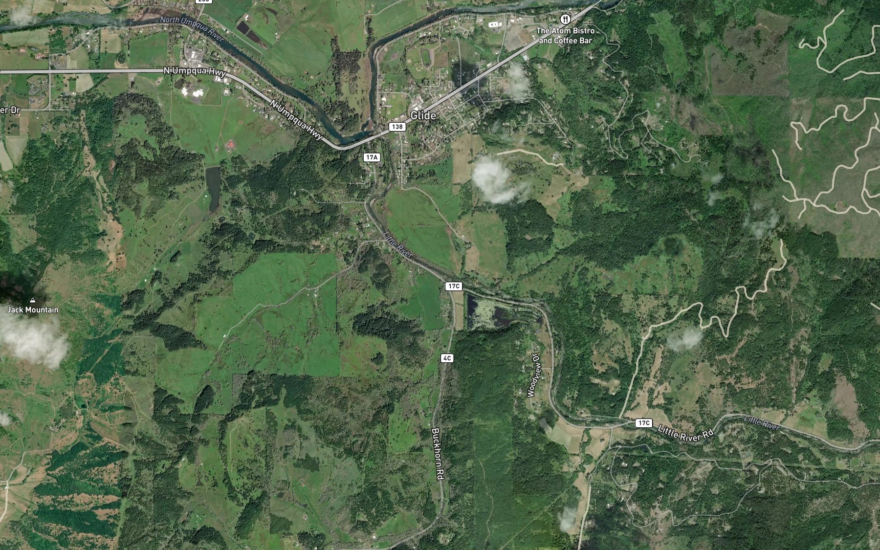 Satellite map of the Buckhorn Creek