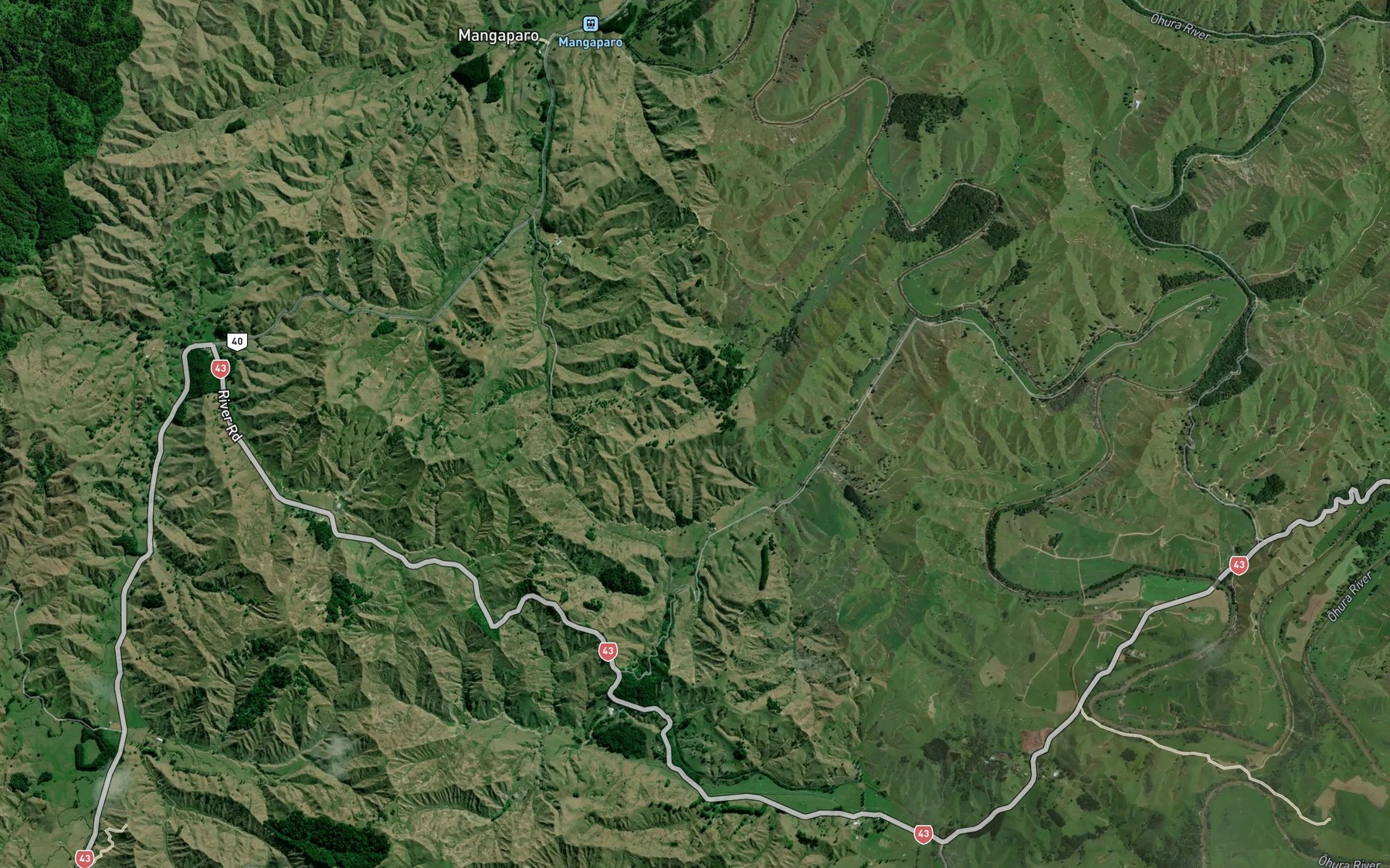 Satellite map of the Mangatarata Stream
