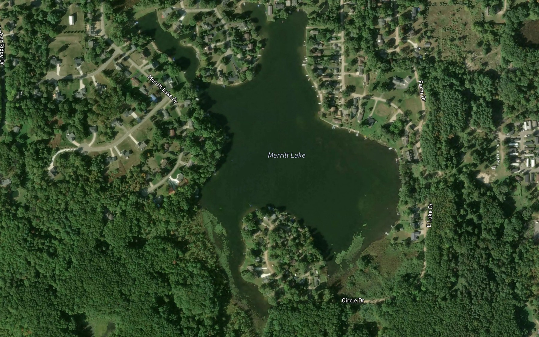 Satellite map of the Merritt Lake