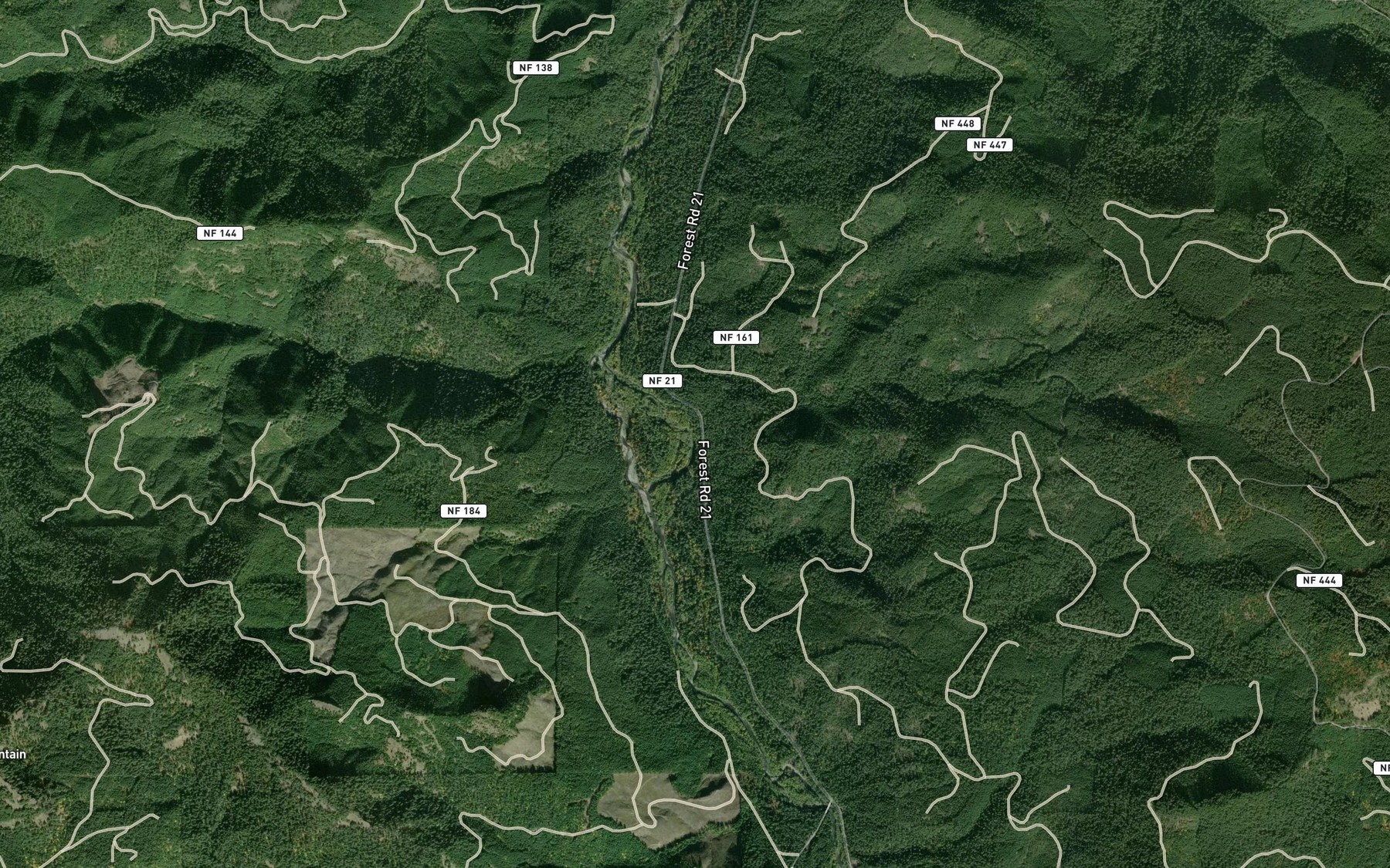 Satellite map of the Estep Creek