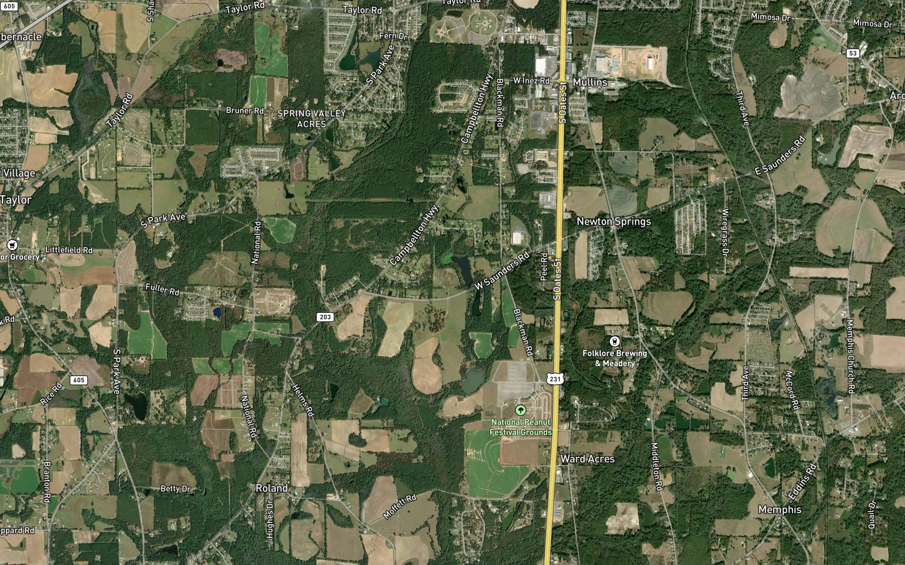 Satellite map of the Morris Lake