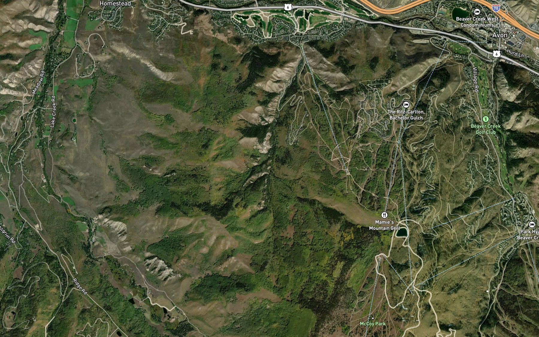Satellite map of the Terrell Creek