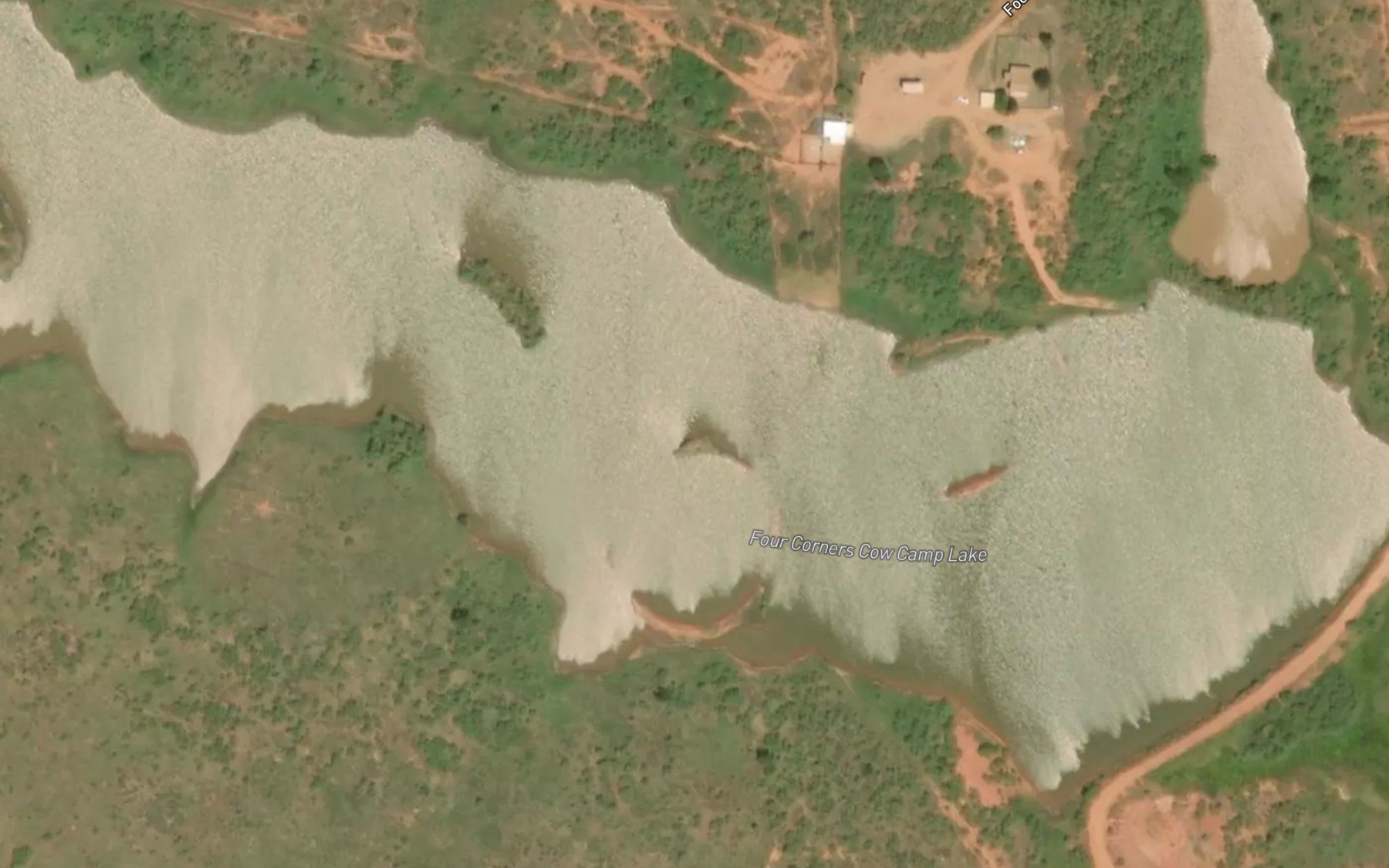 Satellite map of the Four Corners Cow Camp Lake
