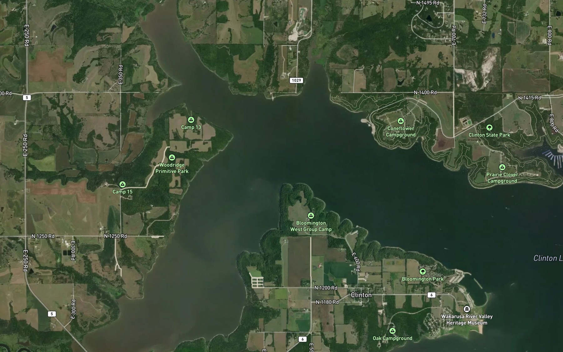 Satellite map of the Deer Creek