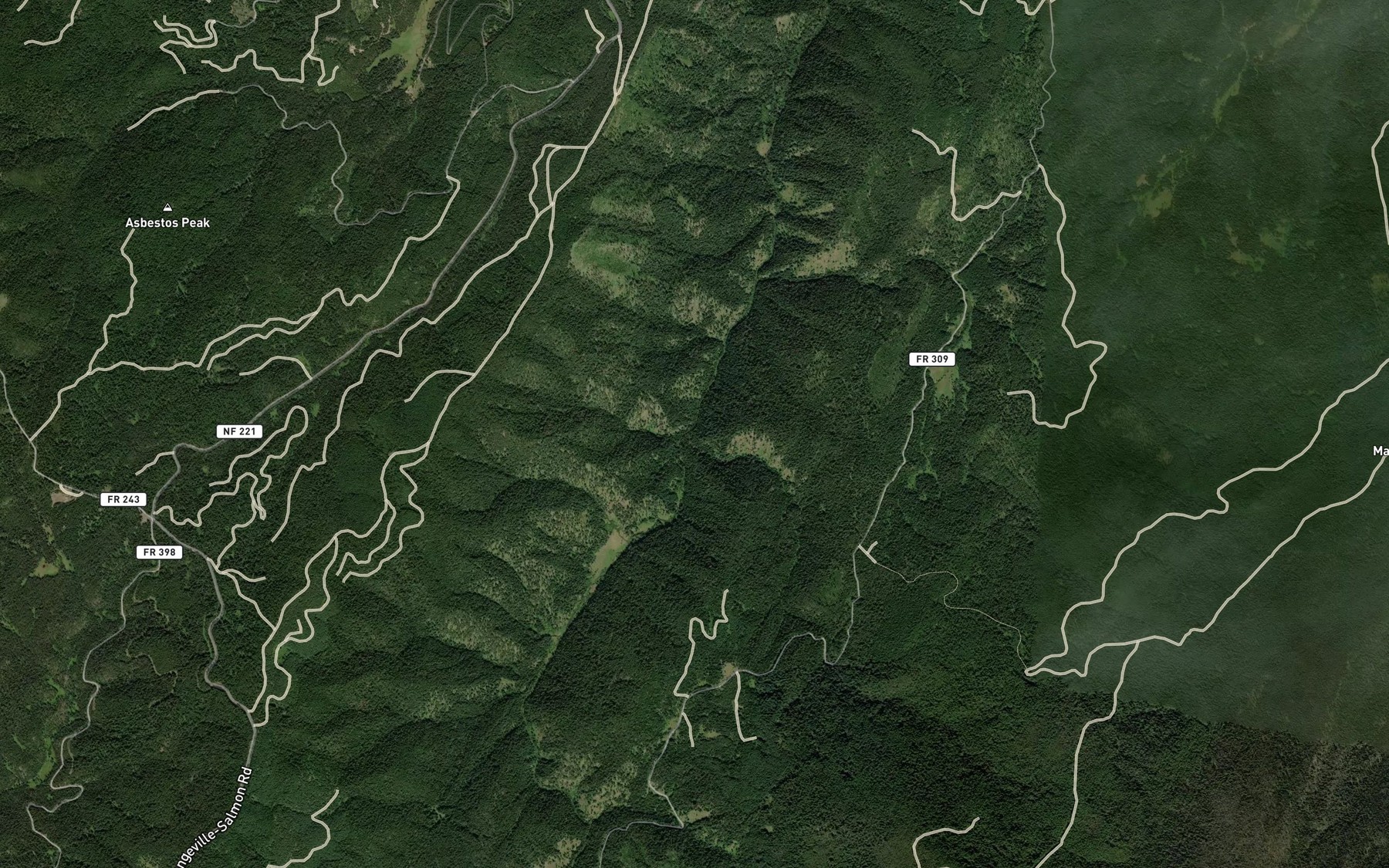 Satellite map of the Black George Creek