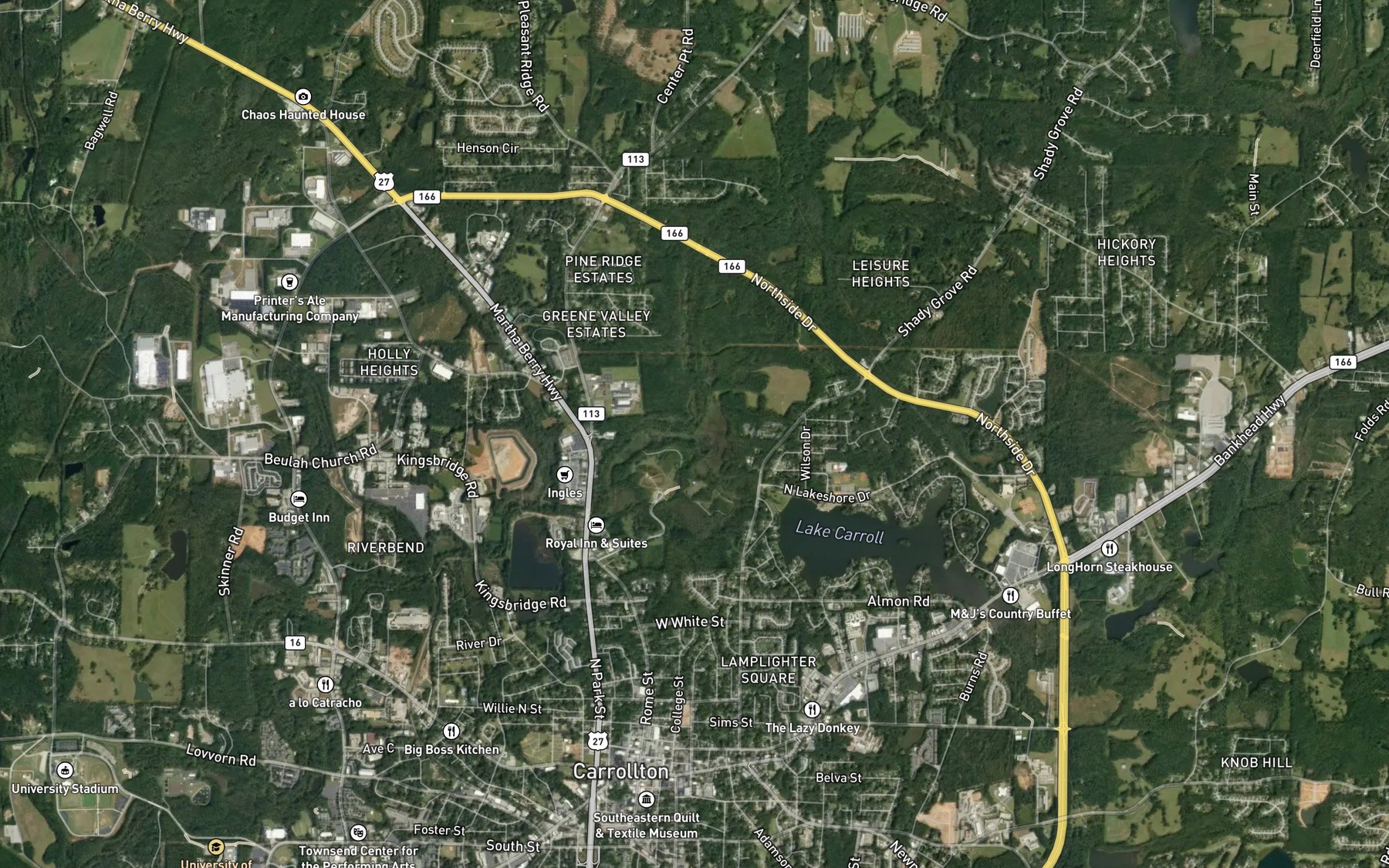 Satellite map of the Curtis Creek