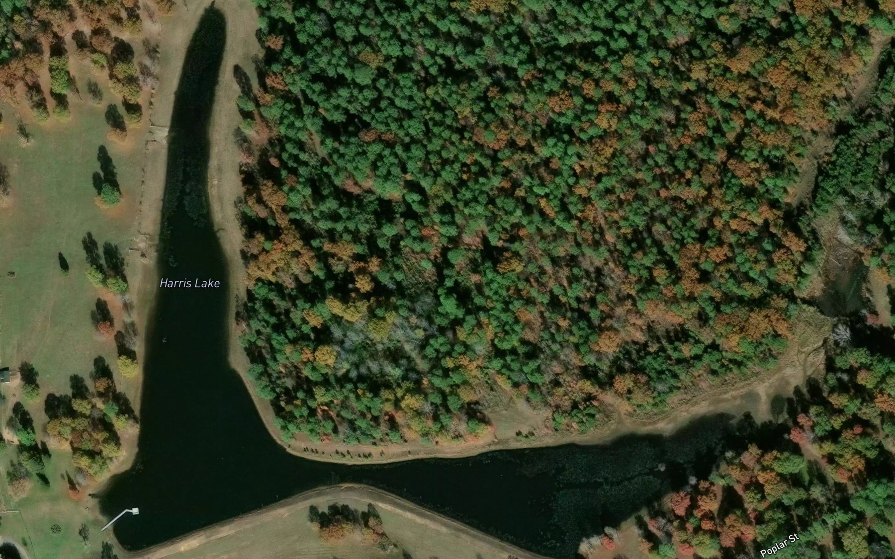 Satellite map of the Harris Lake