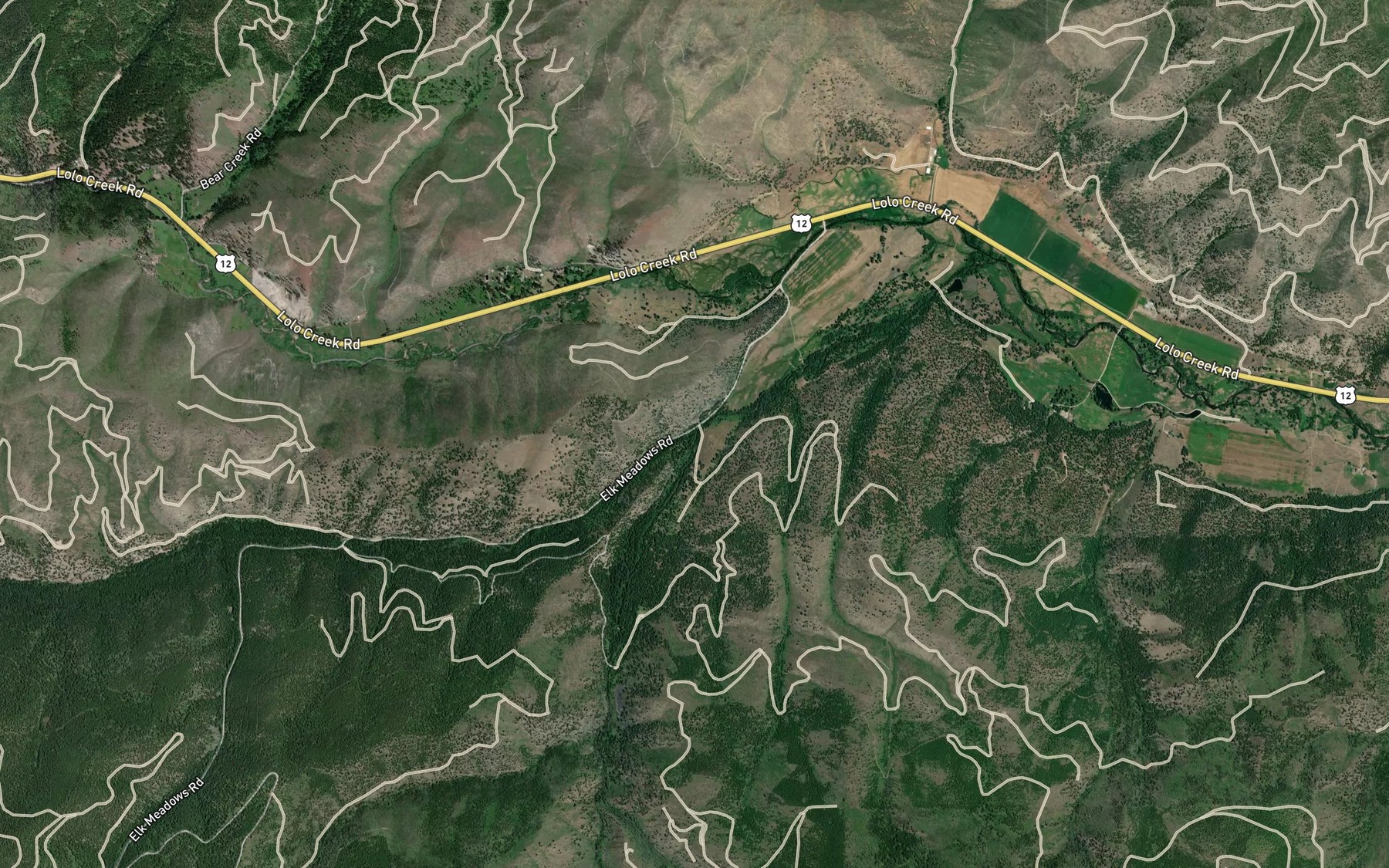 Satellite map of the West Fork Butte Creek
