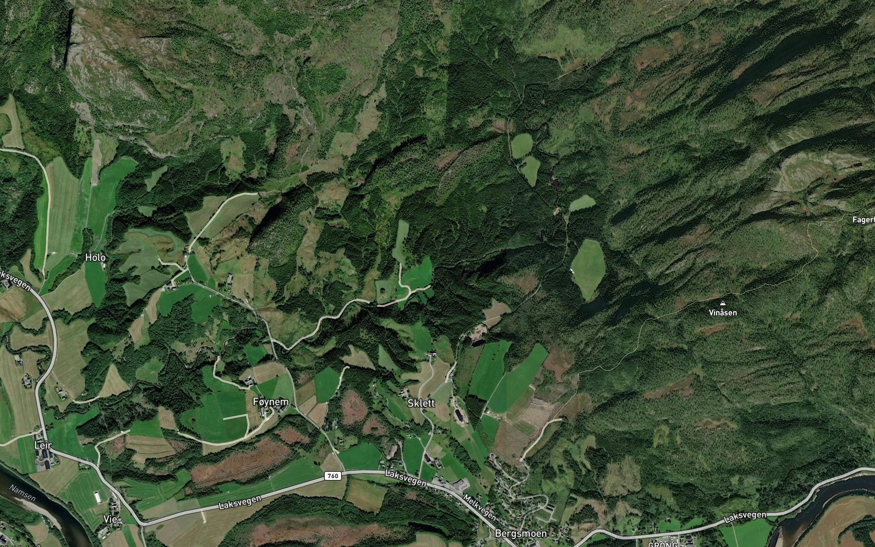 Satellite map of the Sklettelva