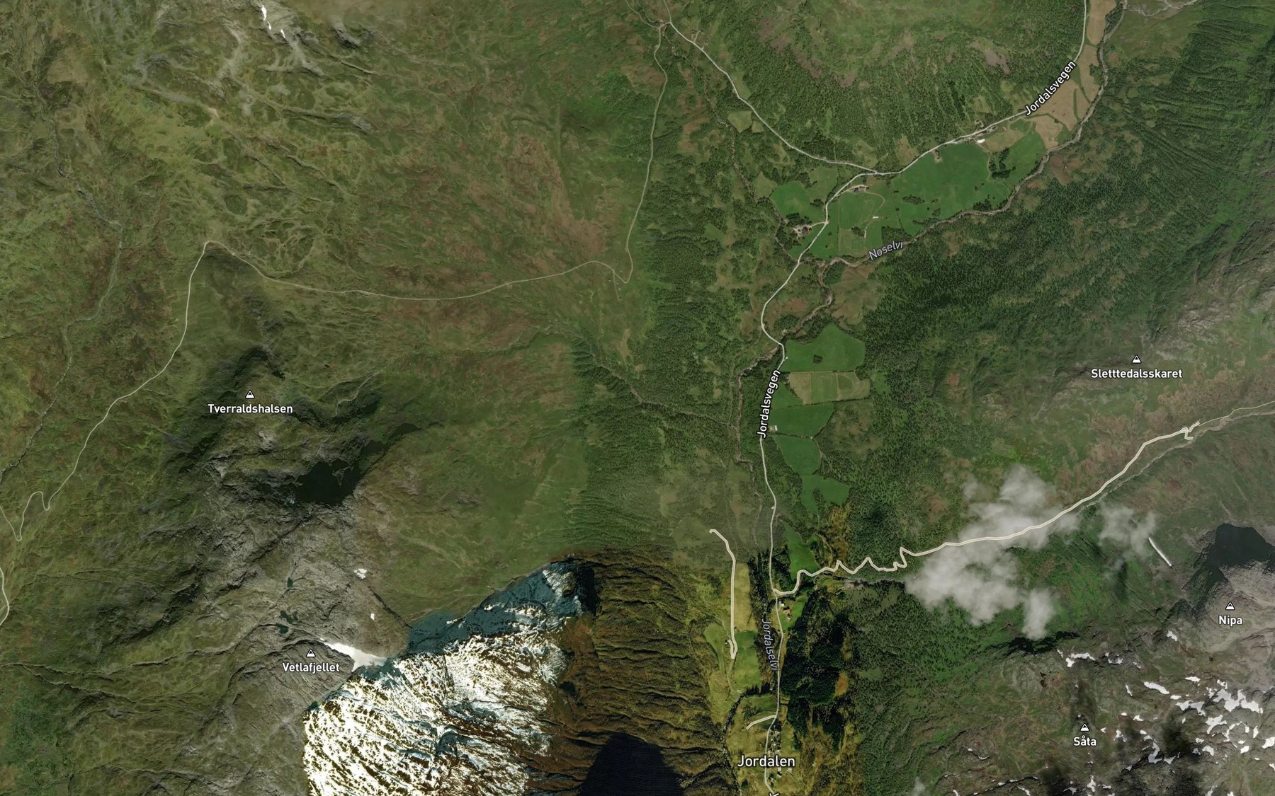 Satellite map of the Illegjelselvi