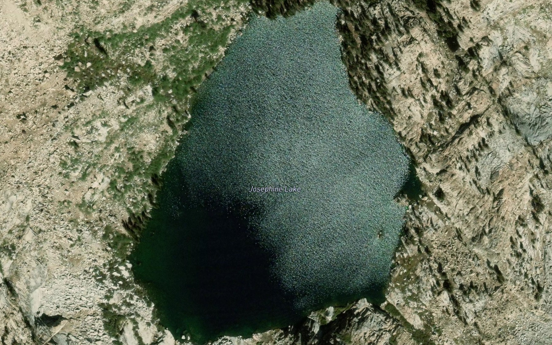 Satellite map of the Josephine Lake