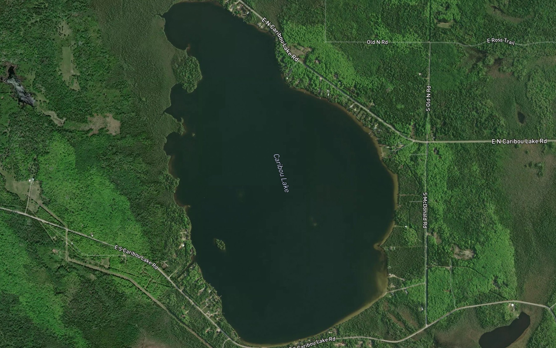 Satellite map of the Caribou Lake