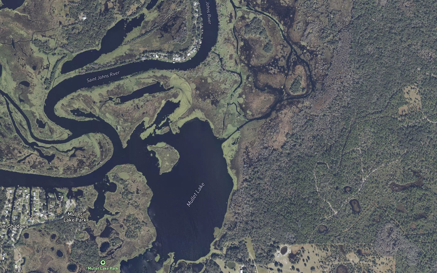 Satellite map of the Mullet Lake