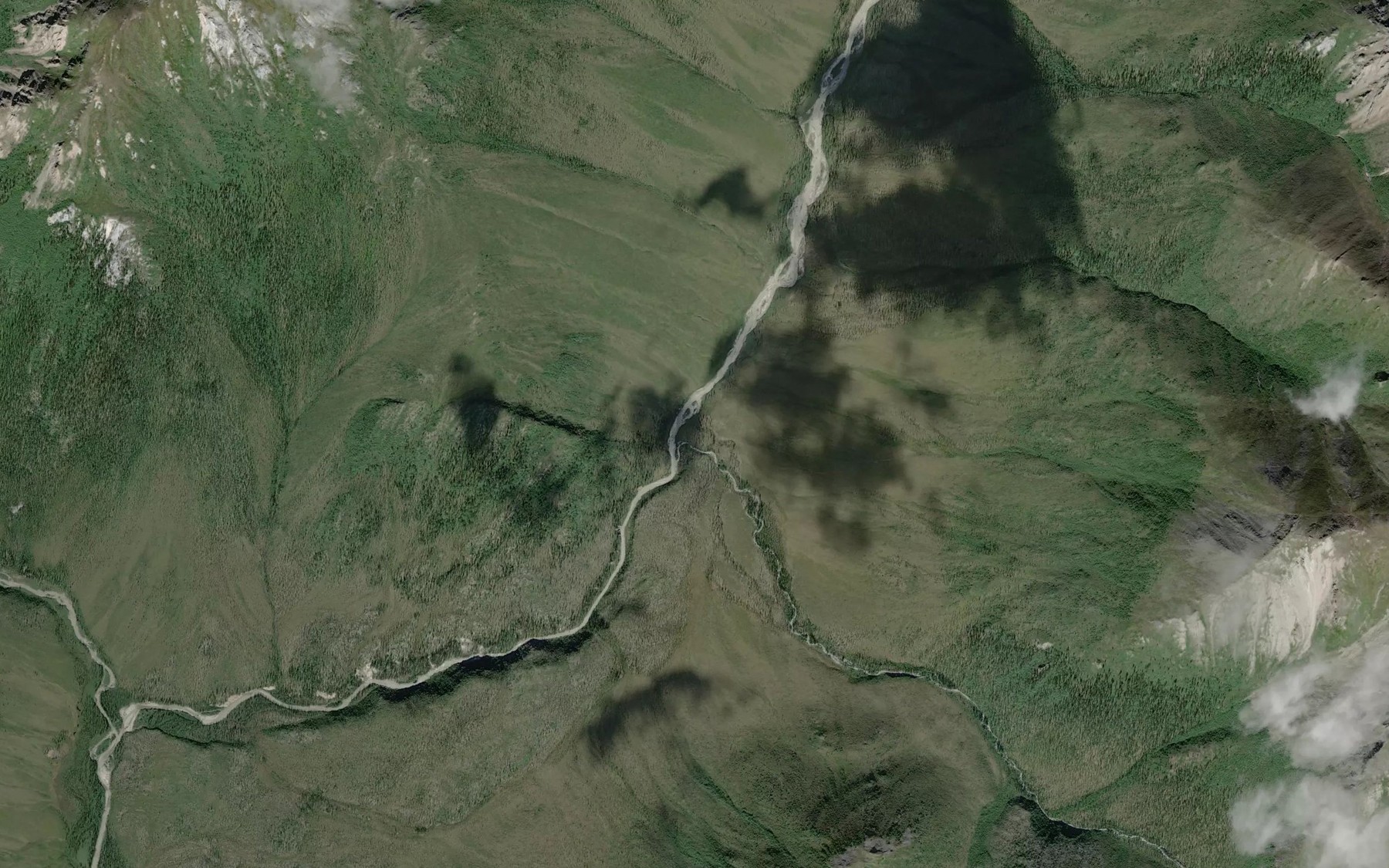 Satellite map of the Hungry Creek
