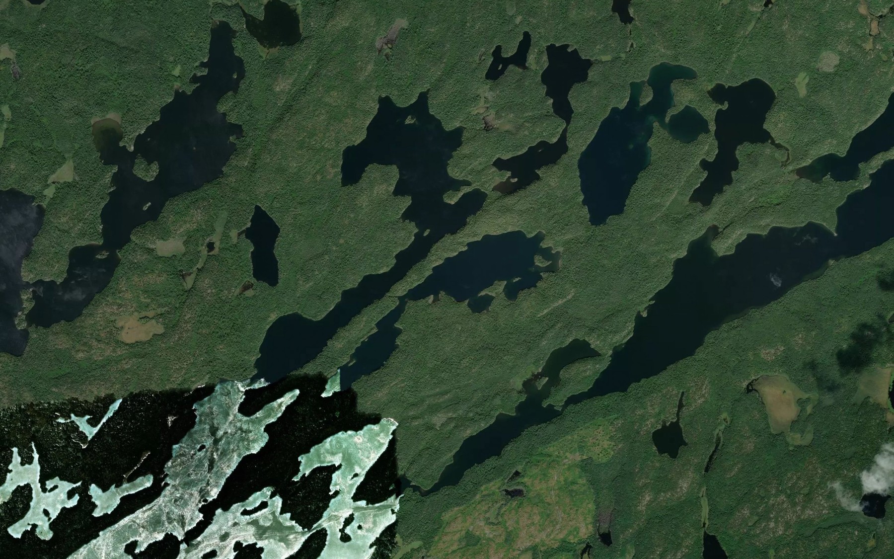 Satellite map of the Campbell Lake