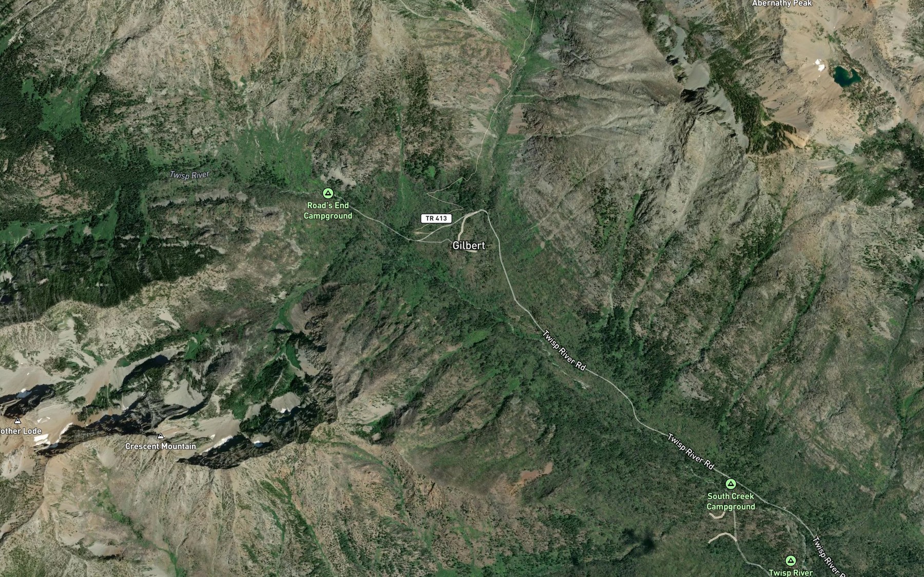 Satellite map of the North Creek