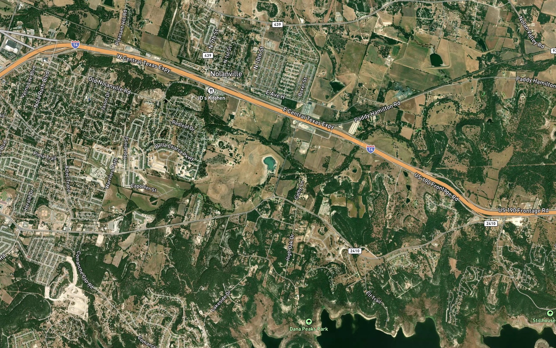 Satellite map of the Soil Conservation Service Site 10 Reservoir