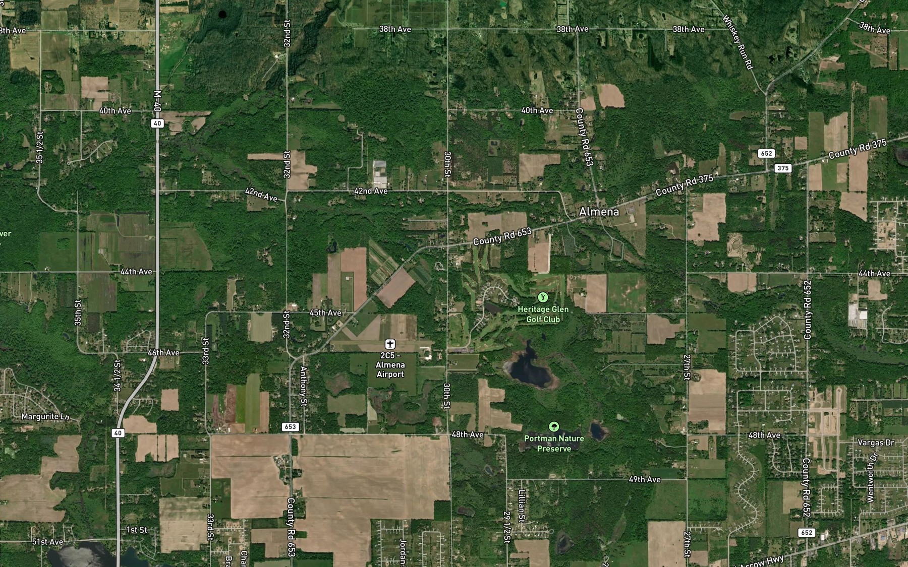 Satellite map of the Blockers Pond