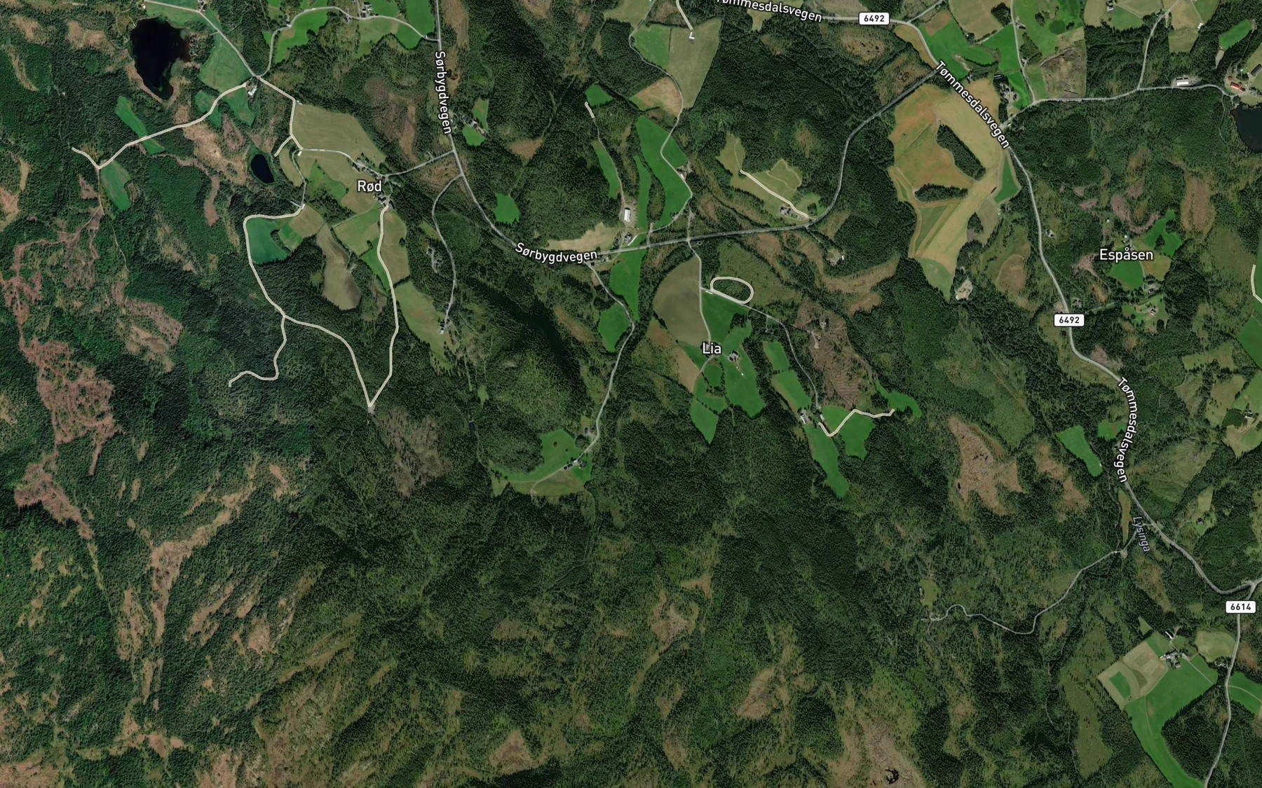 Satellite map of the Rakbekken