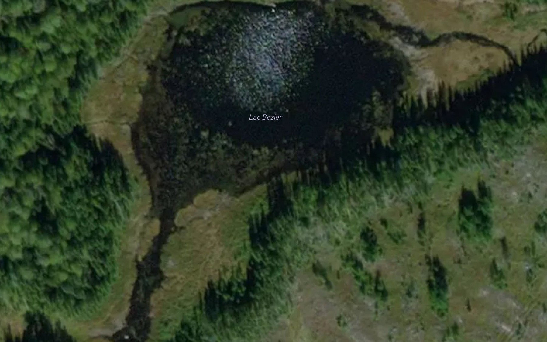 Satellite map of the Lac Bezier