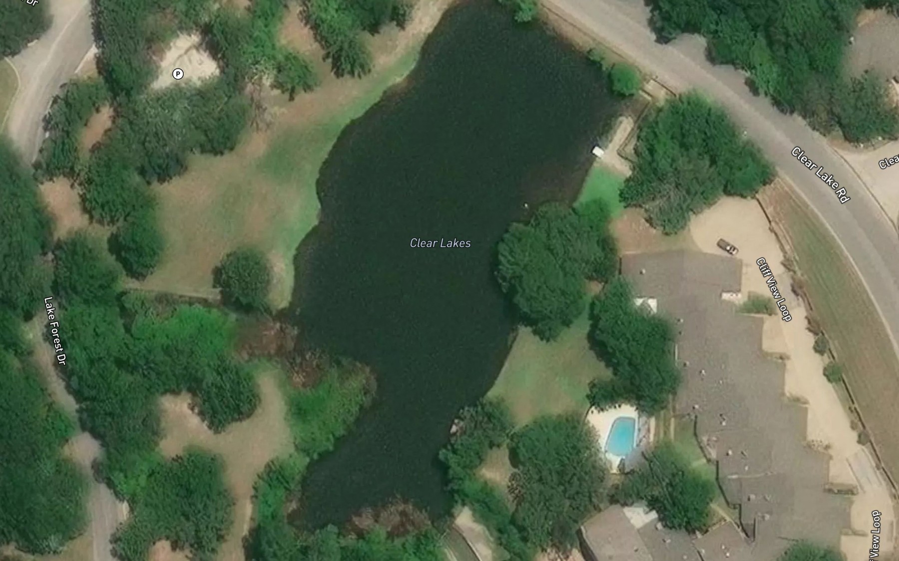 Satellite map of the Clear Lakes