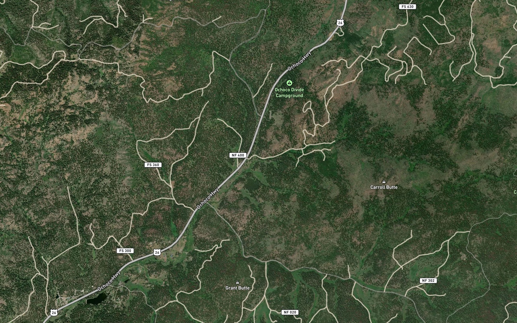 Satellite map of the Nature Creek