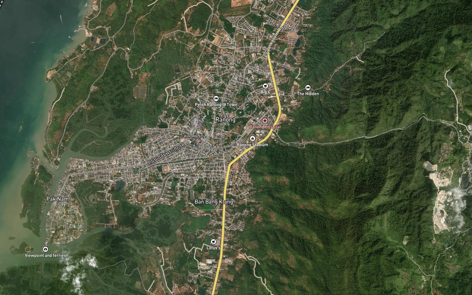 Satellite map of the Khlong Rong Hat