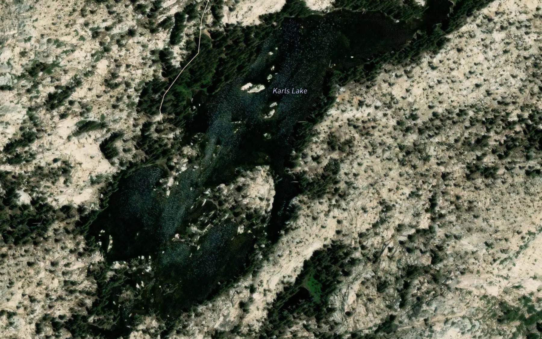 Satellite map of the Karls Lake